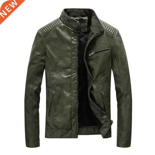 Collar Jackets 9;s New Motorcycle Men& Stand Leather Spring