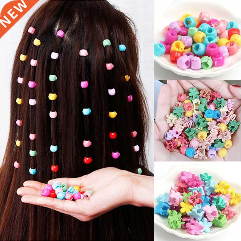 Mini Cute Candy Color Small Hair Clips Flower Doudou Plastic