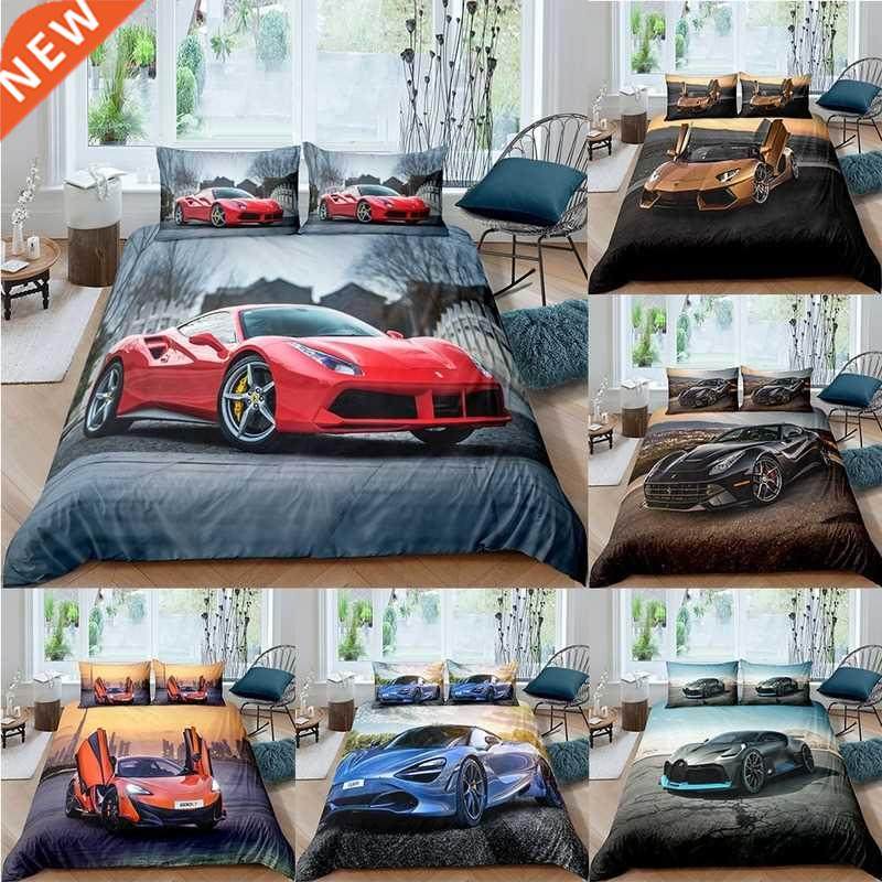racing car printed duvet cover with pillowcase bedding set s