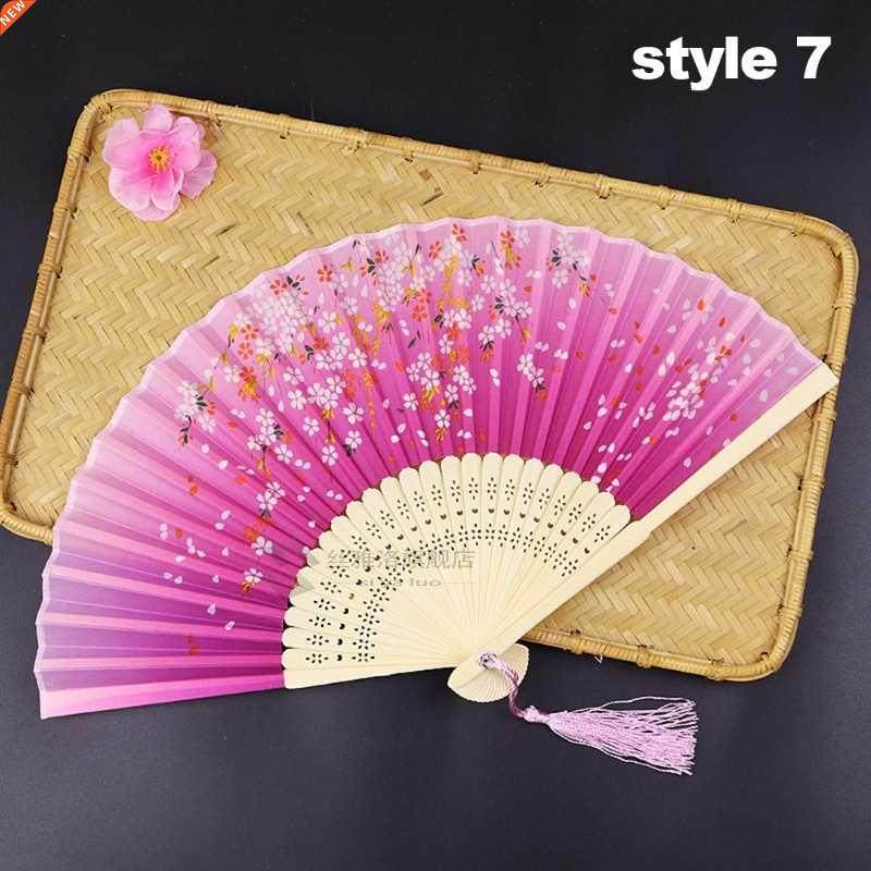 silk fan chinese japanese style folding fan home decoration