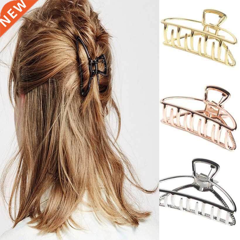 new women girls geometric hair claw clamps metal hair crab m
