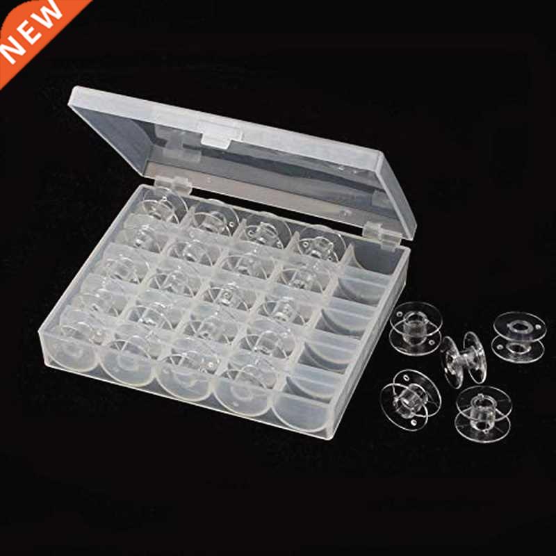 25Pcs Clear Sewing Machine Bobbins Spools Empty Bobbins Spoo