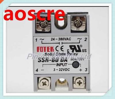 1 PCS Solid State Relay SSR-60DA 60A 3-32VDC/24-380VAC SSR6