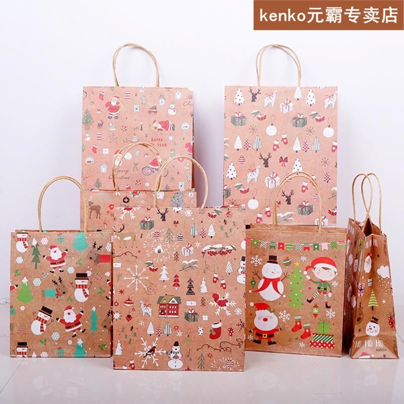 merry christmas gift bag candy bag snowflake plastic kraft p