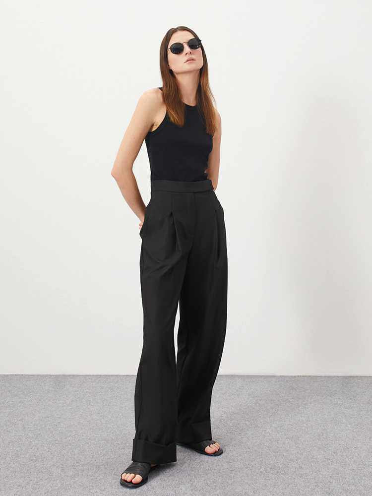 MNEALWAYS 18 SPRNG SUMMER BLACK LADES OFFCE TROUSERS WOME