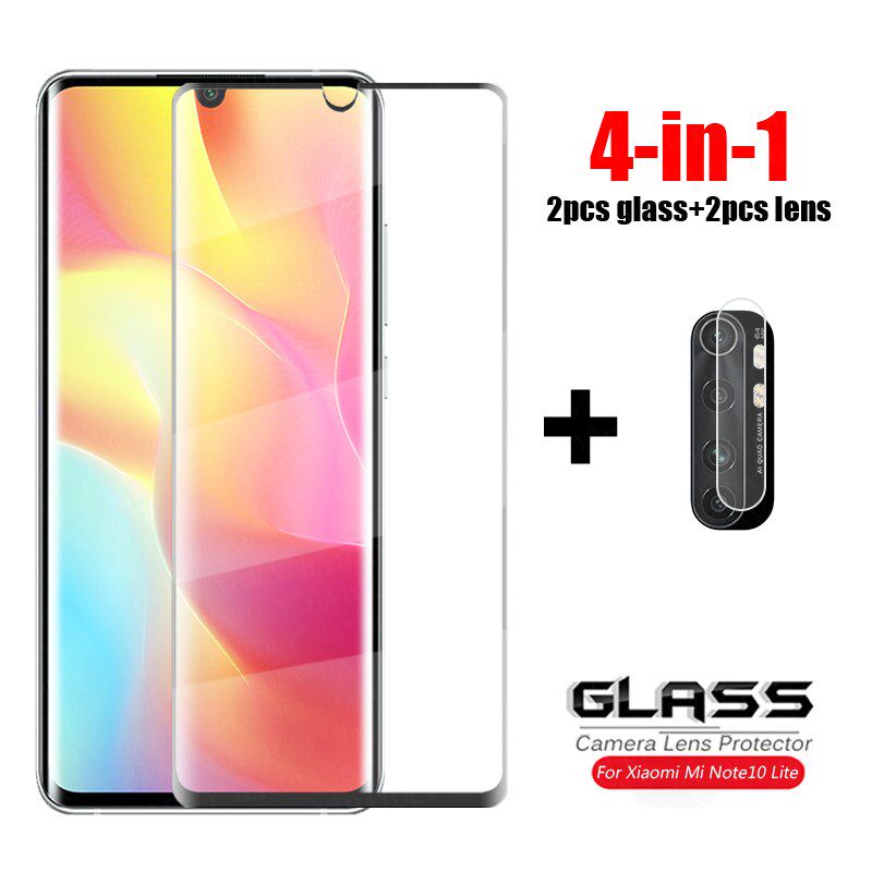 4-in-1  glass xiaomi mi note 10 lite 3d full curved cover te