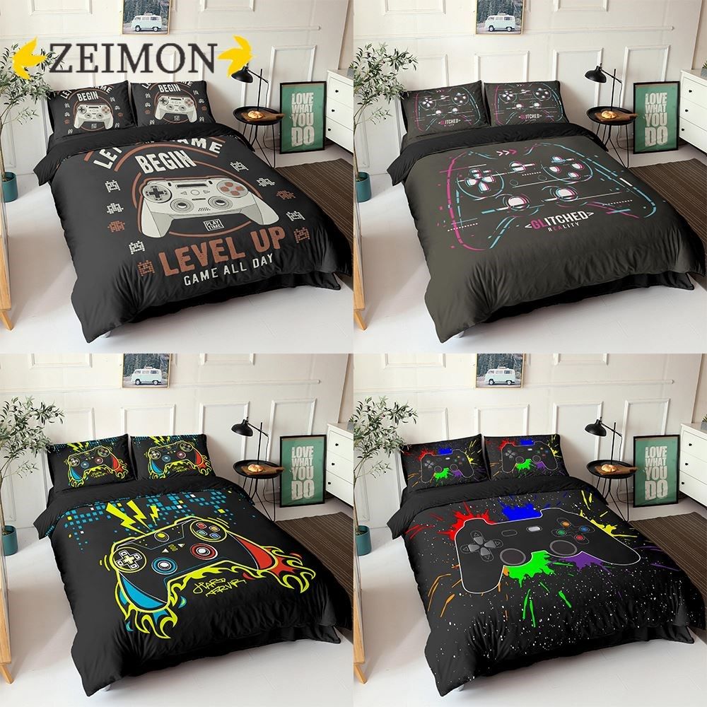 zeimon gamepad bedding set queen size duvet cover creative b