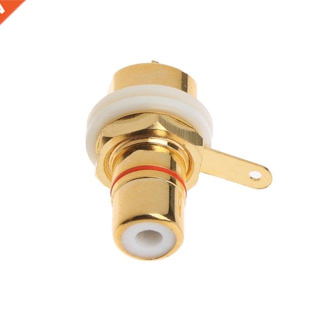 2 Pcs Gold Plated Copper RCA Female Phono Jack Panel Mount C