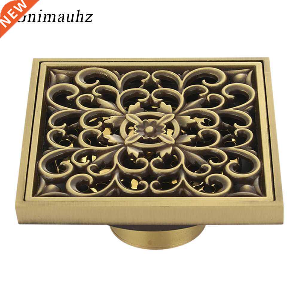 antique antique brass square bathroom floor drain euro sho