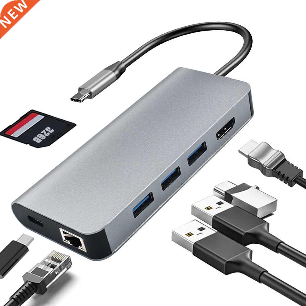 USB C HUB 4K 30Hz Type C to HDMI-compatible RJ45 USB 3.0 PD