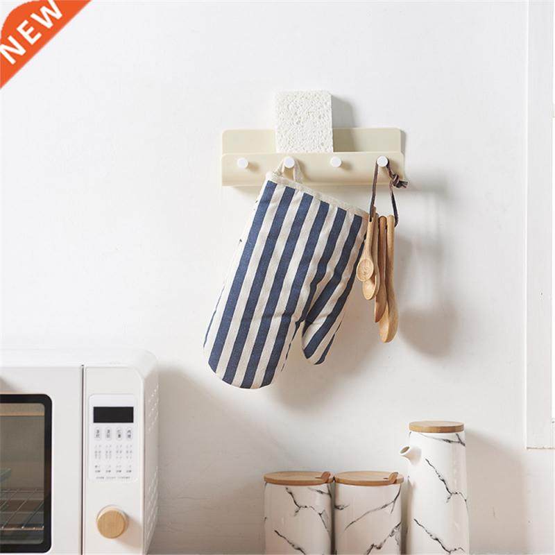 wall-mounted storage rack coat hanger holders 4 hooks bathro