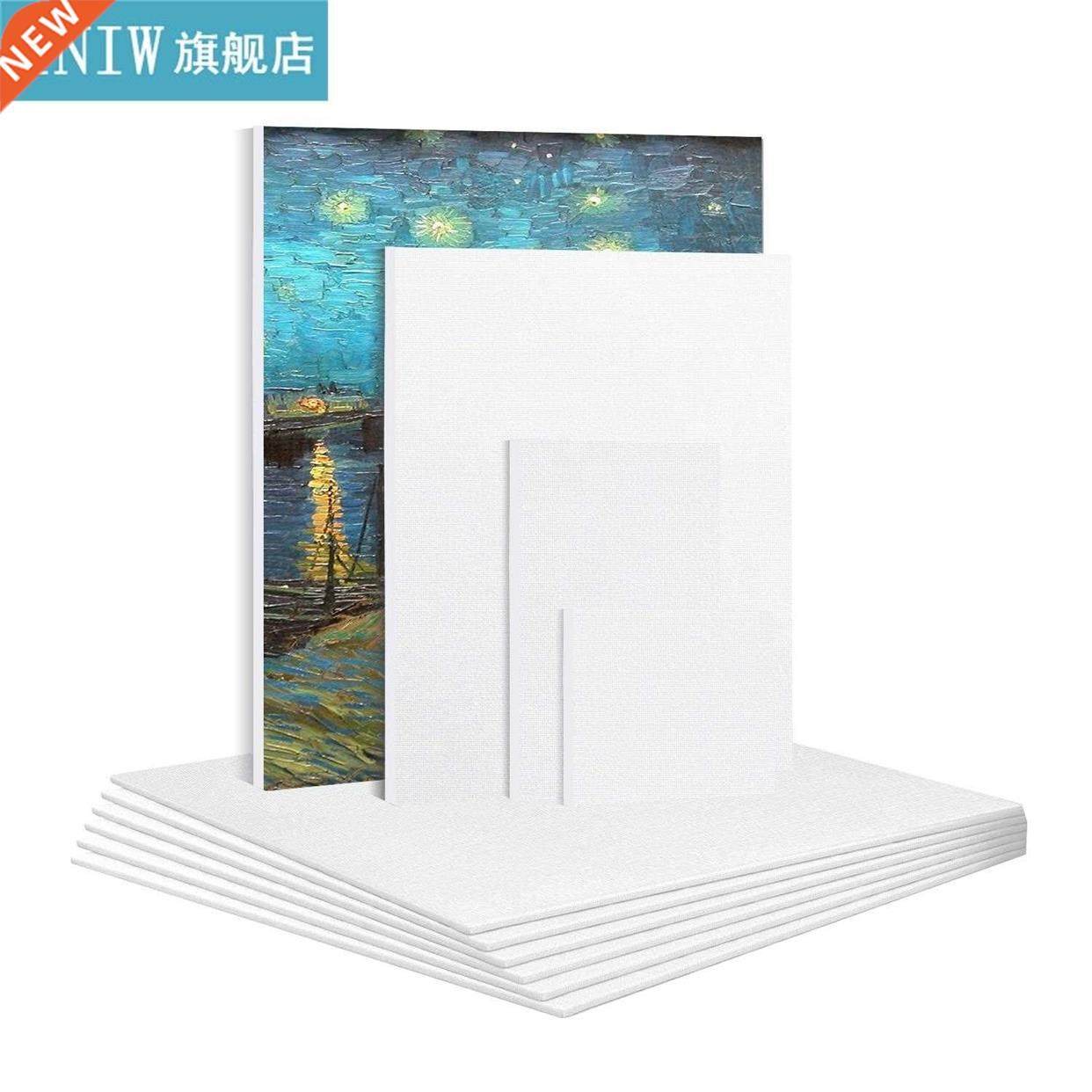 6pcs ultiple sizes white blank square artist canvas panels