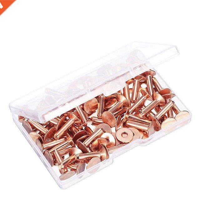 100 sets copper rivets and burrs washers leather copper rive