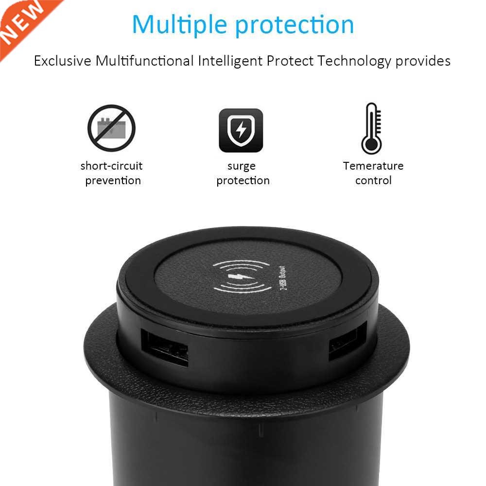 Wireless Charger With USB Port Desktop Embedded Powstro 3 In
