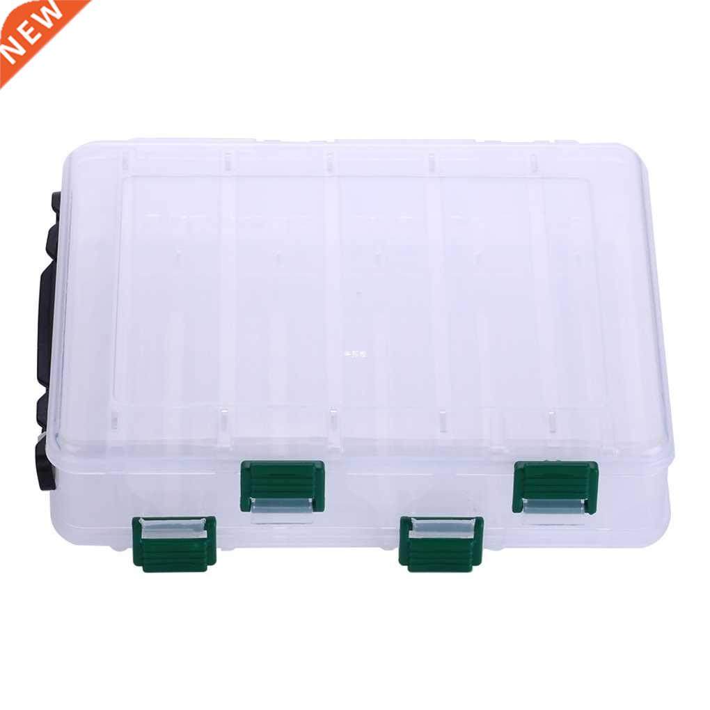 10 compartment double layer transparent plastic case fishing