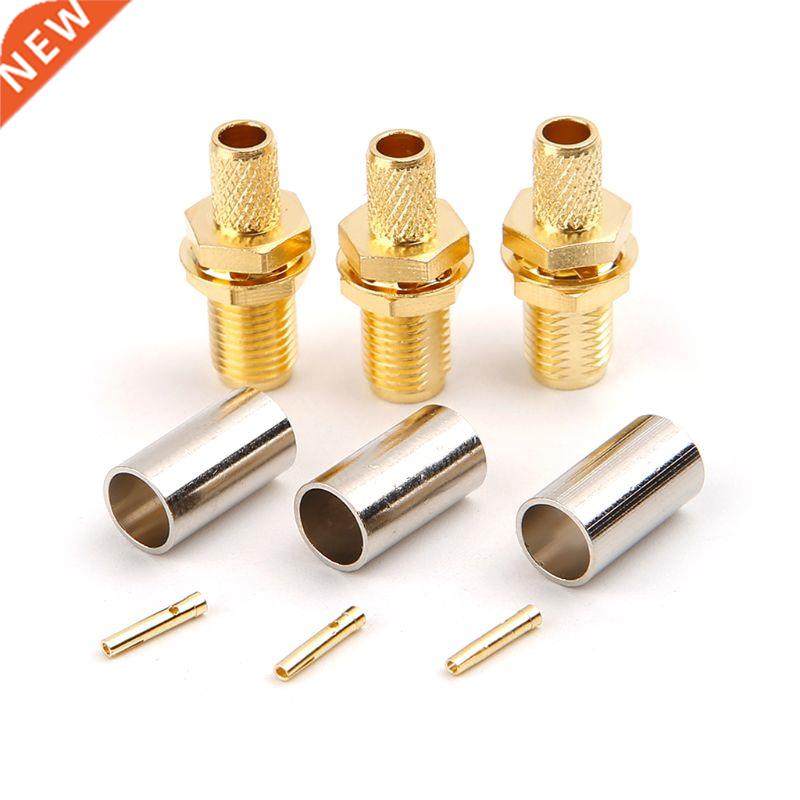 10pcs sma female nut bulkhead crimp rf connector for rg58 rg