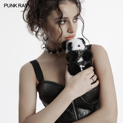 PUNKRAVE原创设计可爱熊猫毛绒