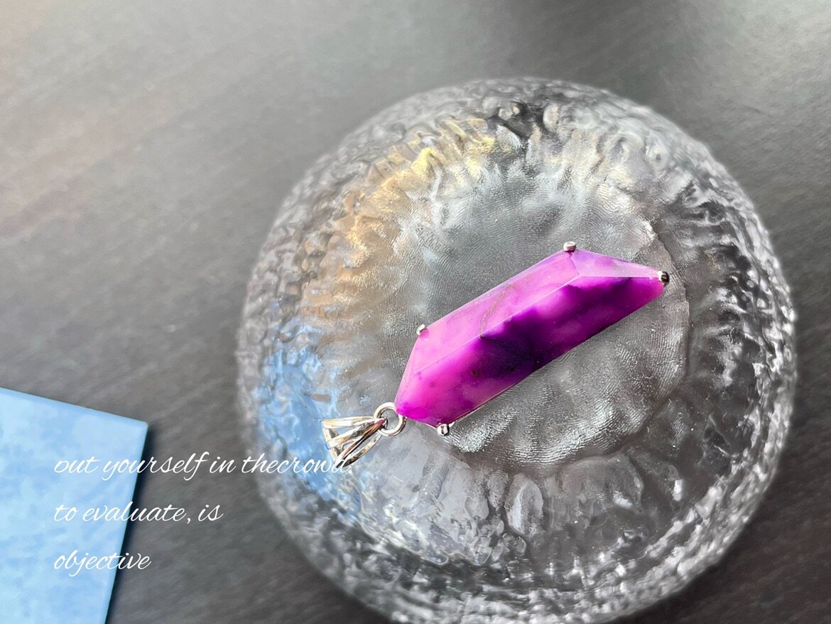 压箱底高货全玉化无皮天然南非老料紫红舒俱来水晶纯银女吊坠实拍