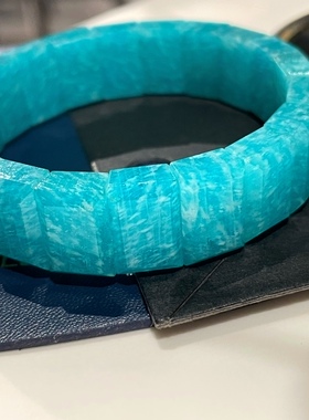 压箱底天然无优化莫桑比克产地冰种天河石亚马逊长石精工手牌水晶