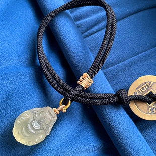 刚满月就营业萌系化是非口舌天然淡黄水晶龙龟雕刻车挂吊坠通用款