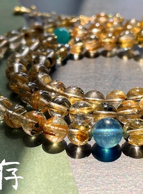 金发晶珠串多圈手链水晶首饰原创