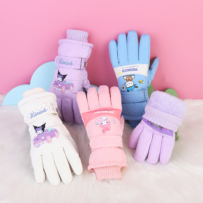 卡姿萌儿童防水五指玩雪手套冬季
