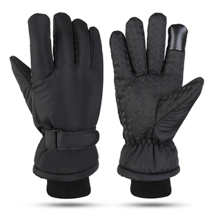 冬季 成人男女三层加厚绒防水风防滑触屏保暖骑行滑雪电瓶车手套冬