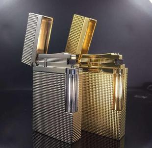 清脆钢音朗声纯铜全铜煤油火机砂轮翻盖打火机侧滑轮防风点火器