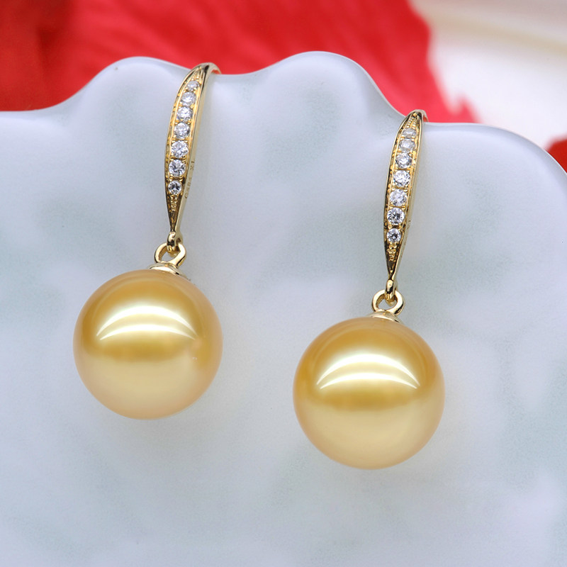 爆款南洋金珍珠正圆媲美AKOYA镶钻耳饰天然海水耳坠纯银耳钩耳线|msdalam kategori barang kemas/berlian/Emerald/emas, mutiara asli (baru), anting-anting - dari Buy2taobao.com untuk memberikan perkhidmatan ejen Taobao profesional membeli