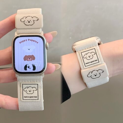 可爱线条小狗磁吸扣iwatch表带
