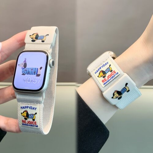 可爱腊肠狗平纹磁吸扣iwatch表带