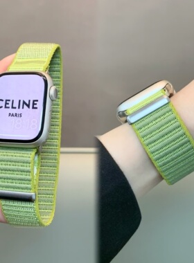 适用于苹果手表iwatch10表带舒适透气魔术贴尼龙编织applewatch98