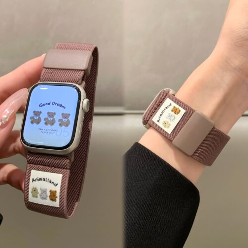 可爱小熊平纹磁吸扣iwatch表带