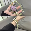 新中式 适用苹果手表iwatch9表带夏季 莲花编织绳applewatch8透气女