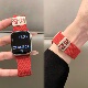 适用苹果手表iwatch10表带新年發财弹力编织凸磁吸扣applewatch98
