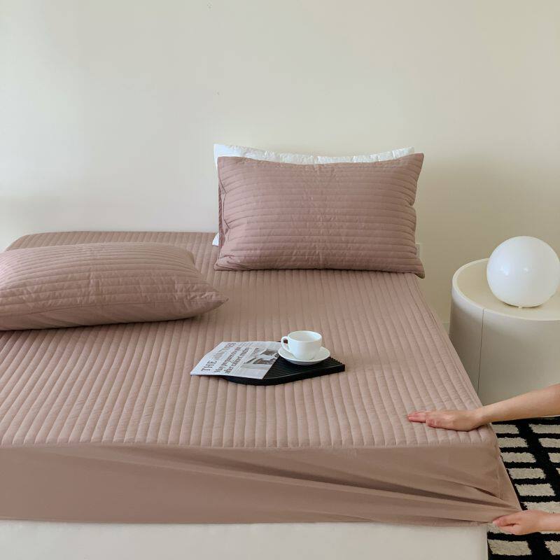 韩式极简丨全棉夹棉床笠三件套纯棉1.8m防滑床单席梦思床垫保护罩