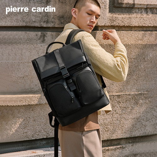 皮尔卡丹商务通勤男士双肩包