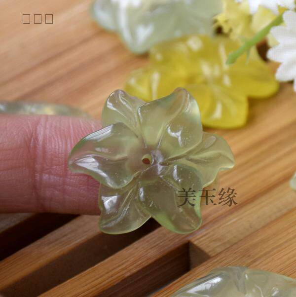 【美玉缘】天然岫玉花片 花瓣 新款 玉花项坠 吊坠汉服 仿古发簪