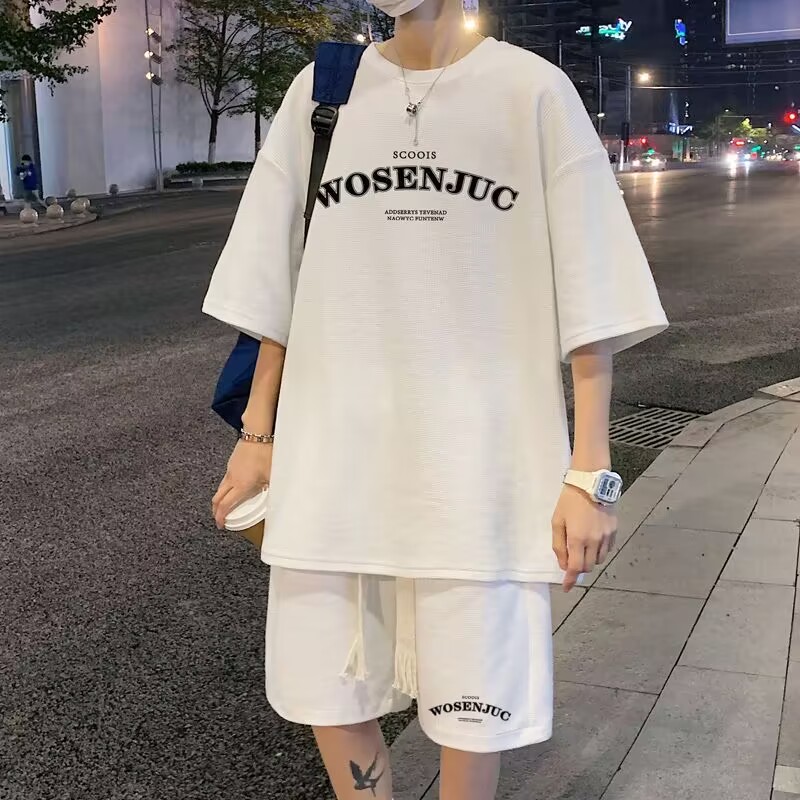 清仓捡漏夏季潮牌套装男运动休闲ins百搭潮流青少年宽松两件套