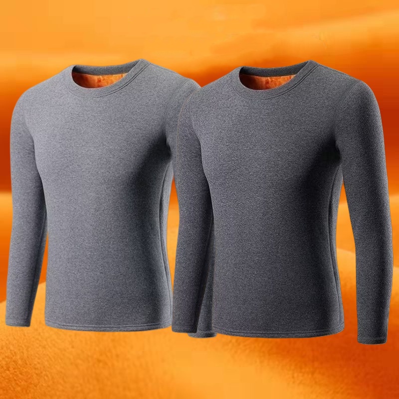 黄金绒防寒保暖内衣男士冬季加绒加厚圆领秋衣长袖t恤打底衫内穿