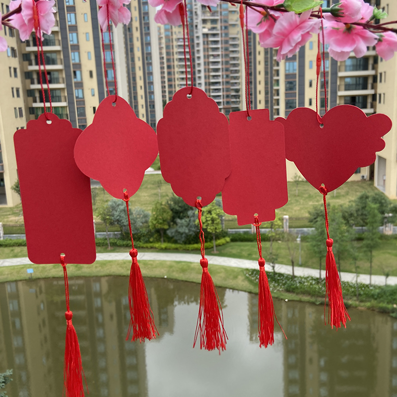 中式牌卡片情侣许愿卡心愿卡挂饰装饰吊牌节日愿望挂牌树牌