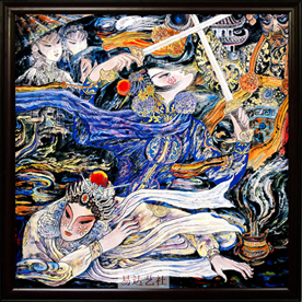 景德镇瓷板画 戏剧人物 京剧人物 白蛇传 瓷画 挂屏 挂画 陶瓷画