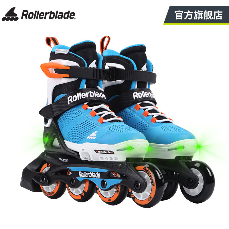 Rollerblade轮滑鞋儿童男女闪光溜冰鞋大童可调全套装FLASH进