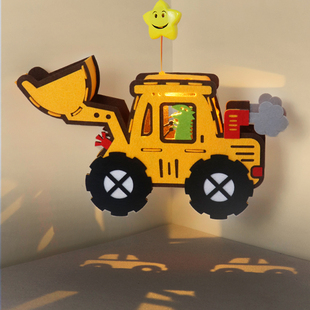 中秋节儿童灯笼手工diy制作小朋友恐龙工程车兔子灯手提发光花灯