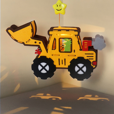 元宵儿童灯笼手工diy制作小朋友恐龙挖掘机兔子灯手提发光花灯