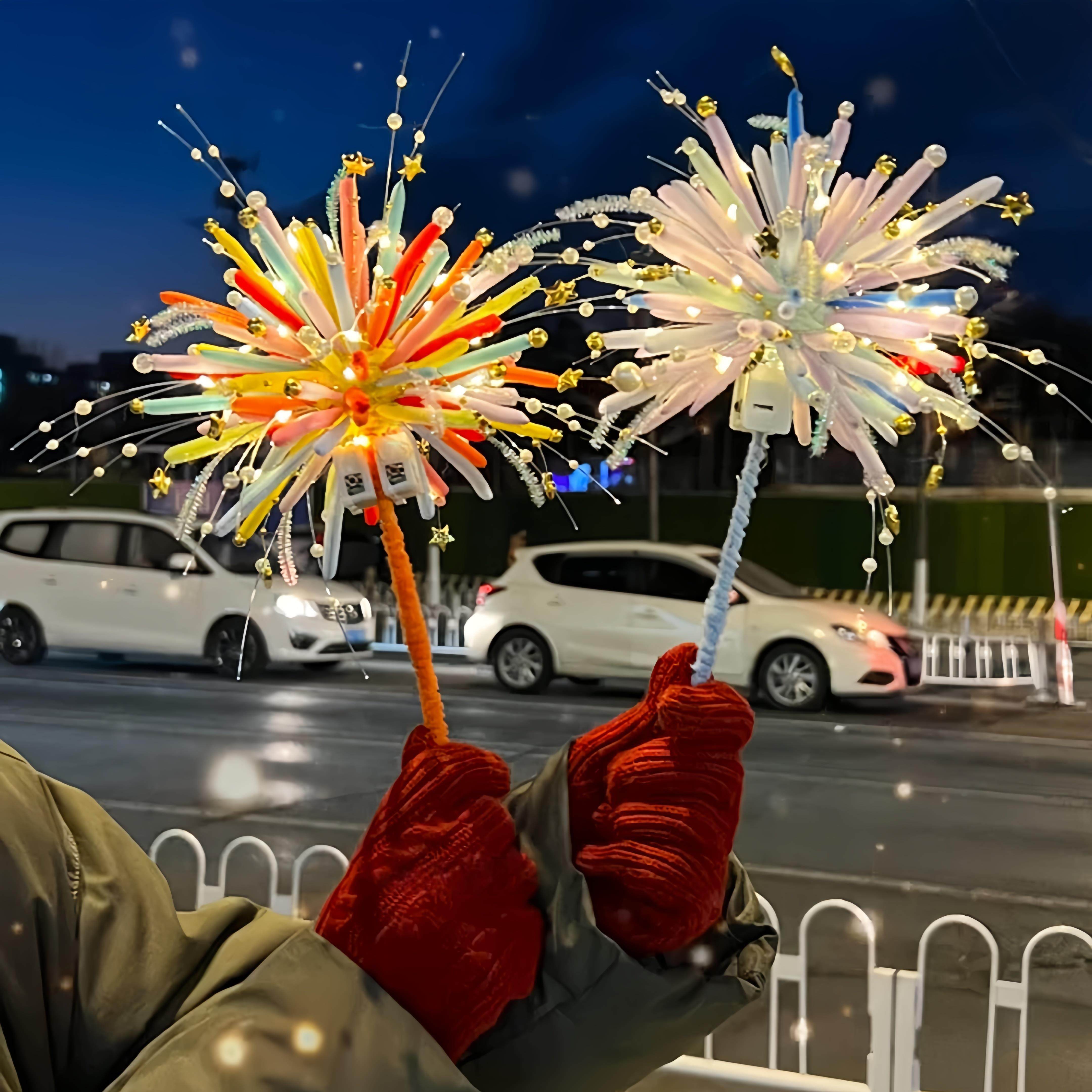 超浪漫棒棒糖烟花灯手工自制DIY材料包2026马年儿童手持花灯饰品