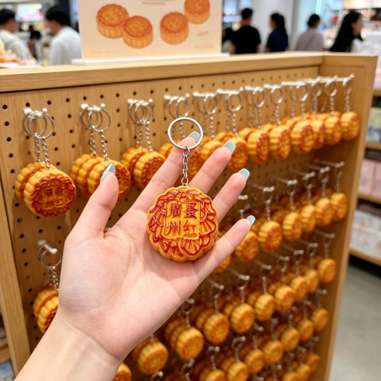 商场活动中秋节礼物！月饼挂件真钥匙扣挂件创意包包饰品伴手礼