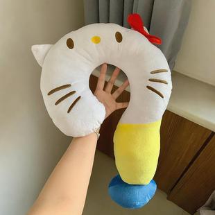 Hellokitty抱枕颈枕问号u型枕可爱飞机枕办公室午休便携护颈枕