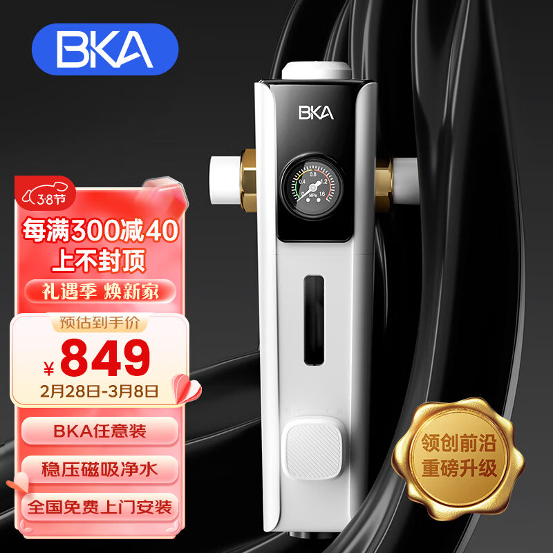 BKA前置过滤器反冲洗家用全屋净水器6吨大通量万向型S10WPro任意