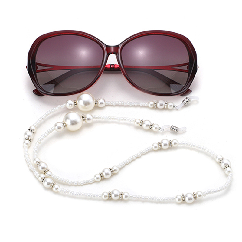 珍珠手工串珠眼镜链 太阳镜近视镜老花镜装饰挂脖挂绳 简约复古风